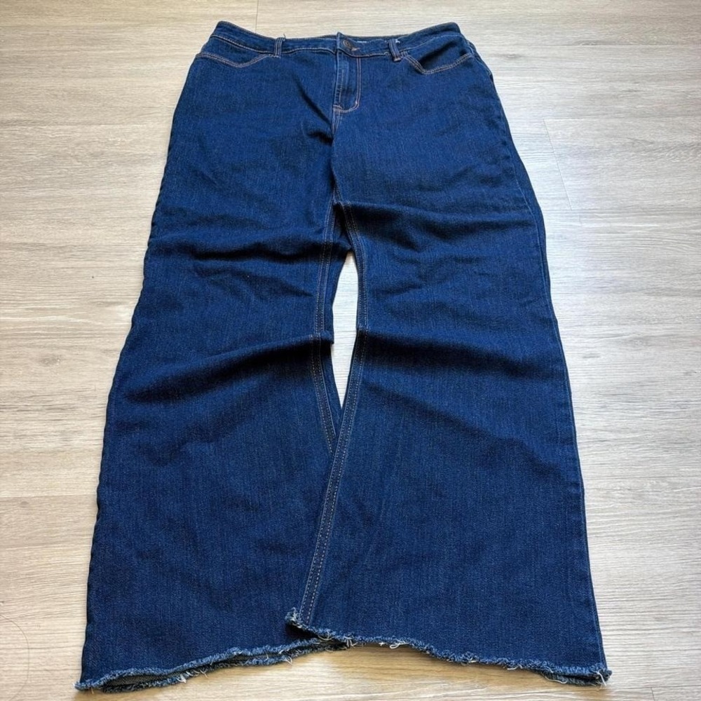 28w Blue Wide Leg Flared Bootcut Jeans Y2K